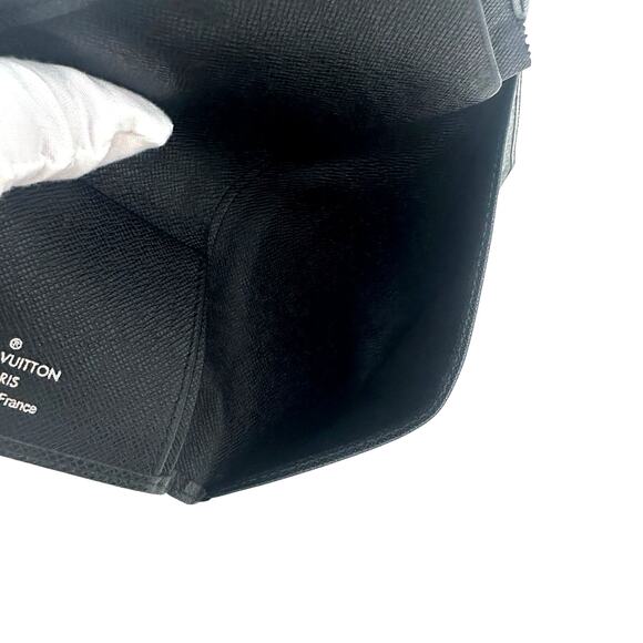 Louis Vuitton LV Taiga Leather Portefeuille Brazza Ardoise Men's Wallet Black - Picture 11 of 11